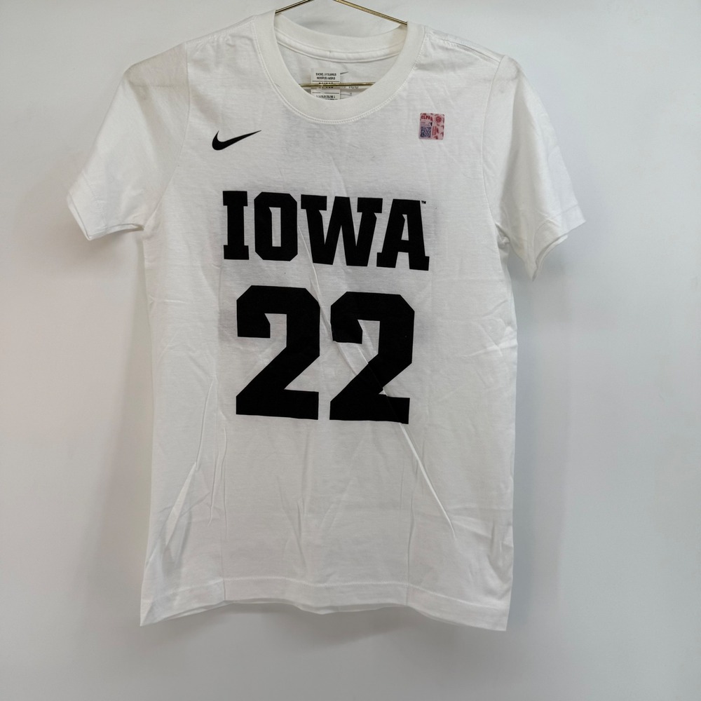 Nike Iowa Hawkeyes Caitlin Clark 22 Jersey T Shirtā Kids M White Black